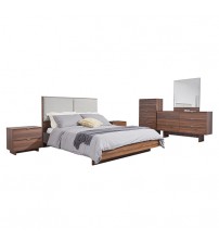 Myles 5Pcs Multiple Size Bedroom Suite in MDF Board Fabric Headboard Foam Padding LED Light